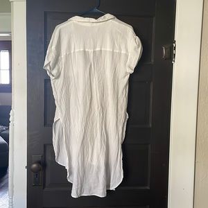 Loft long white button up shirt. Lightly used. Cute with leggings or jeans.